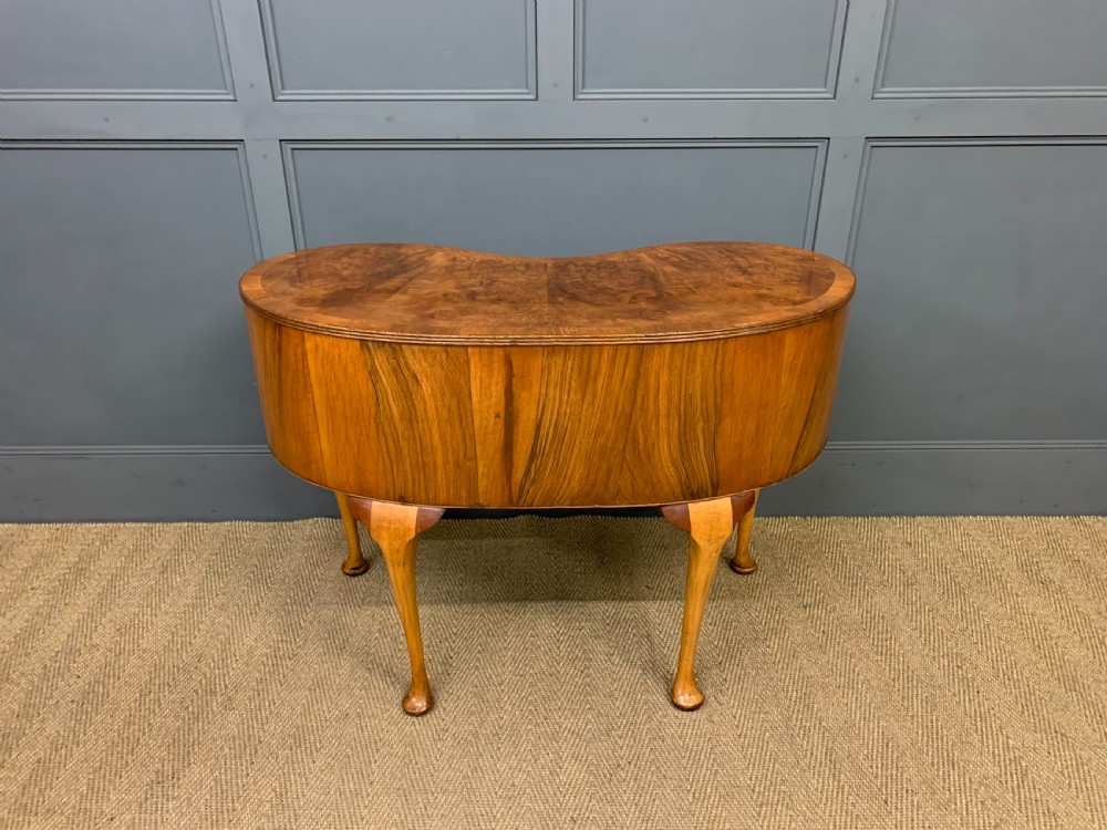 Burr Walnut Kidney Shaped Table View V