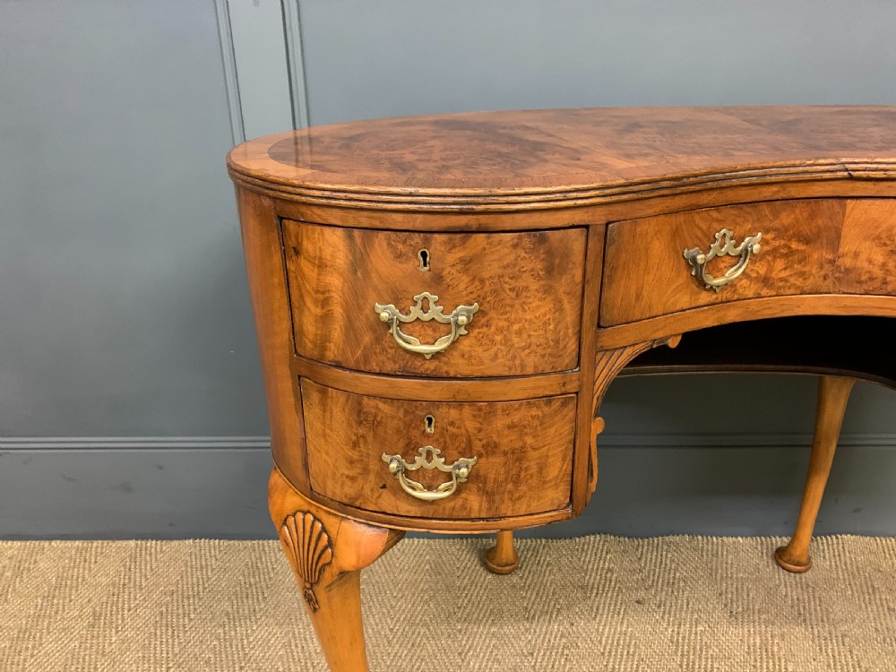 Burr Walnut Kidney Shaped Table View VII