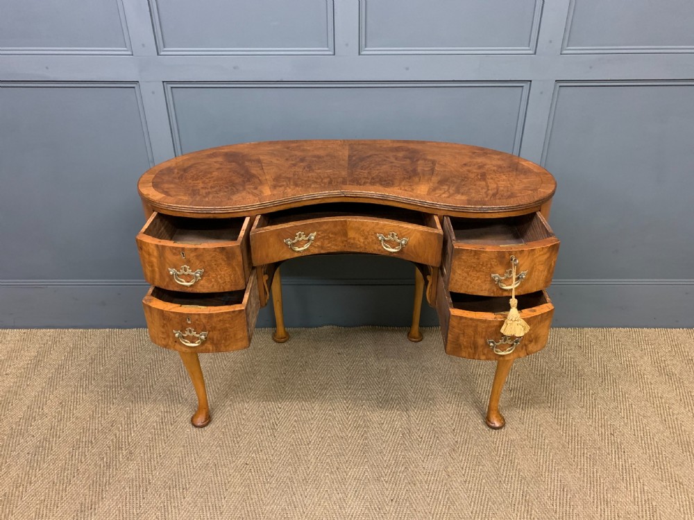Burr Walnut Kidney Shaped Table View IX