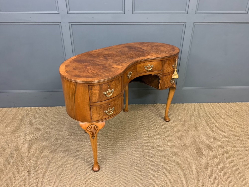 Burr Walnut Kidney Shaped Table View X
