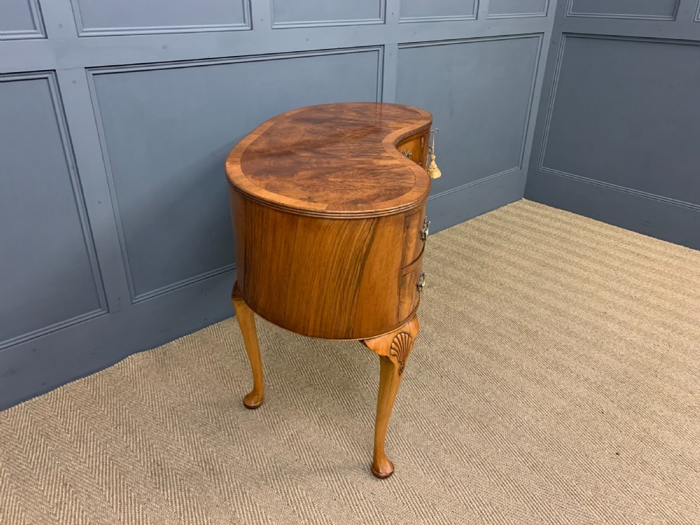 Burr Walnut Kidney Shaped Table View XI