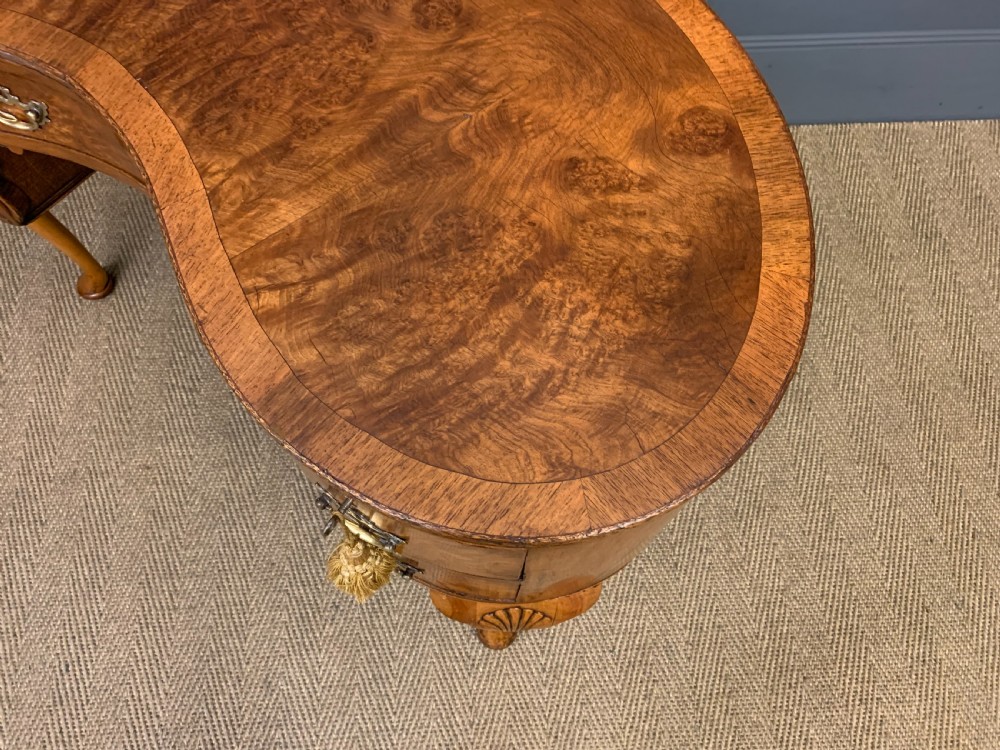 Burr Walnut Kidney Shaped Table View XIII