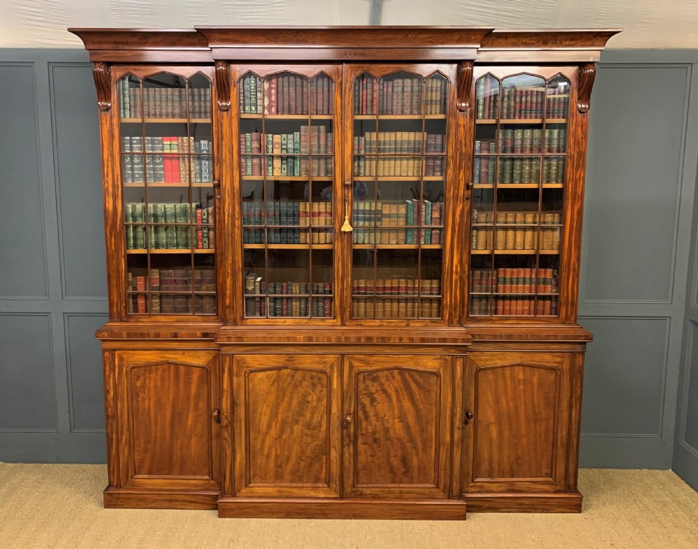 William IV Mahogany Breakfront Library Bookcase