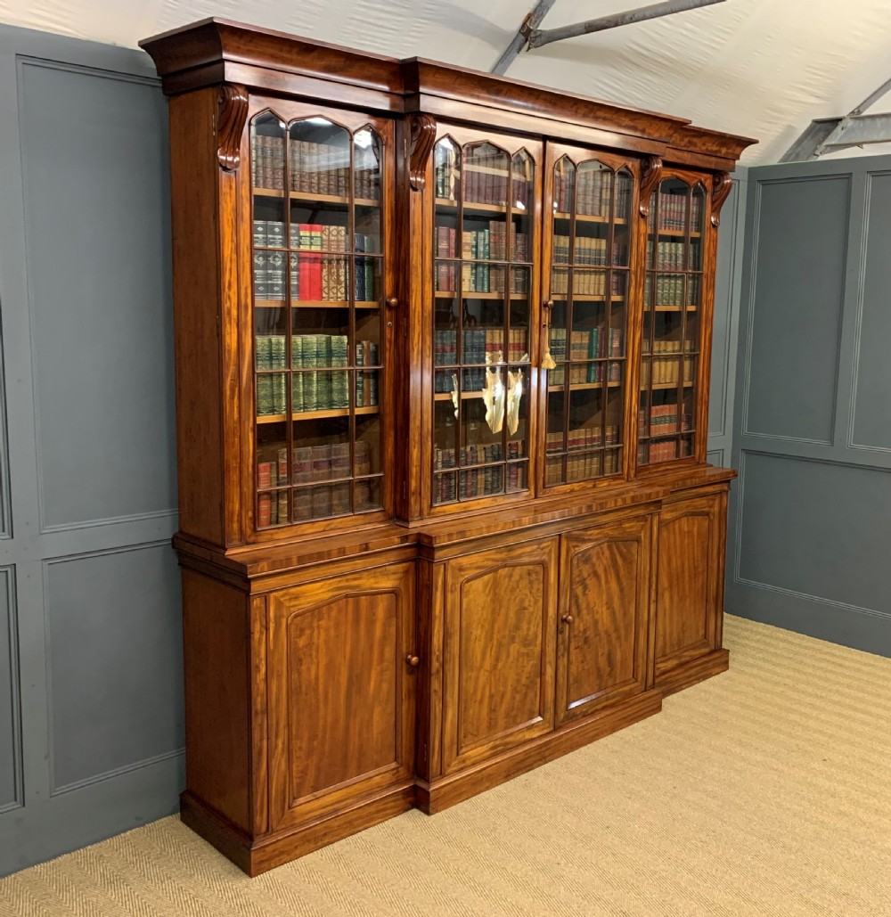 William IV Mahogany Breakfront Library Bookcase View V
