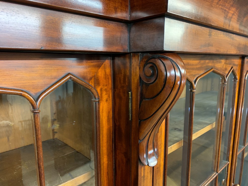William IV Mahogany Breakfront Library Bookcase View IX