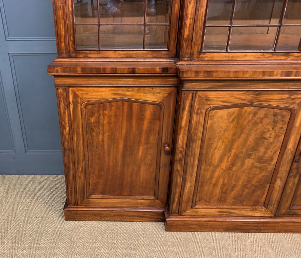 William IV Mahogany Breakfront Library Bookcase View XI