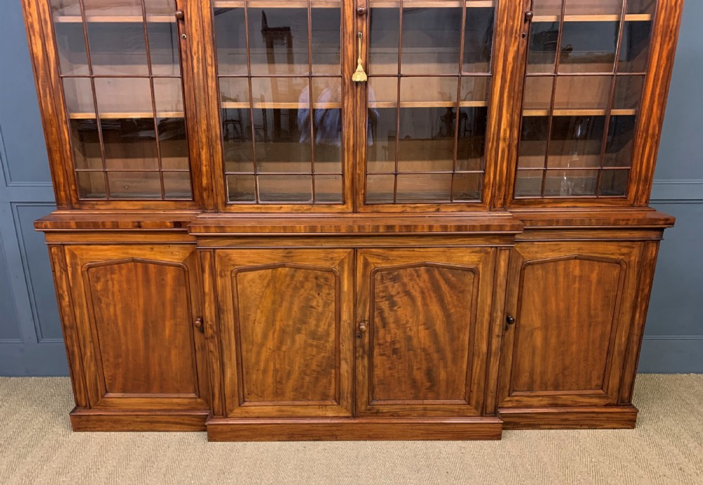 William IV Mahogany Breakfront Library Bookcase View XII
