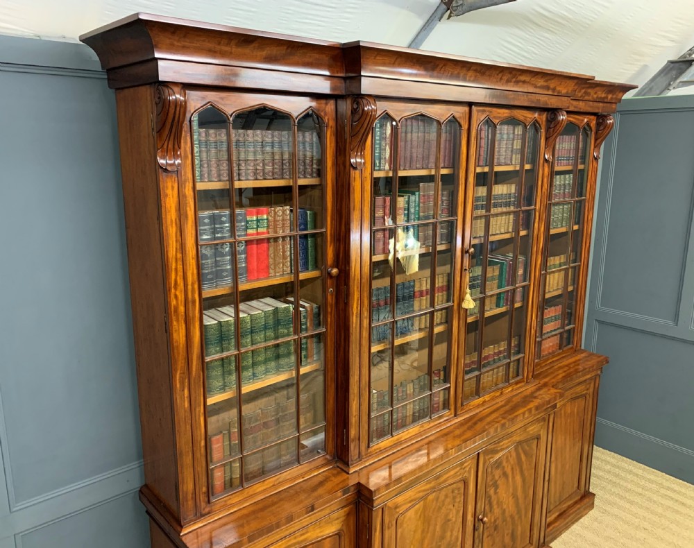 William IV Mahogany Breakfront Library Bookcase View XIV
