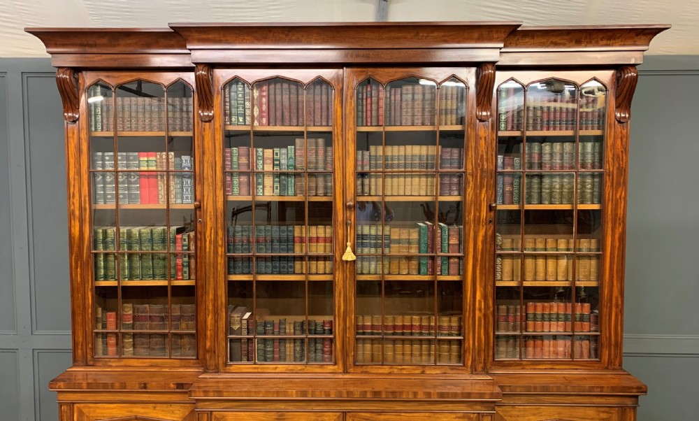 William IV Mahogany Breakfront Library Bookcase View XV
