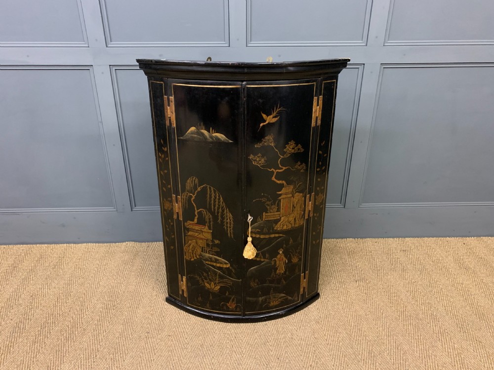 19th Century Chinoiserie Corner Cupboard