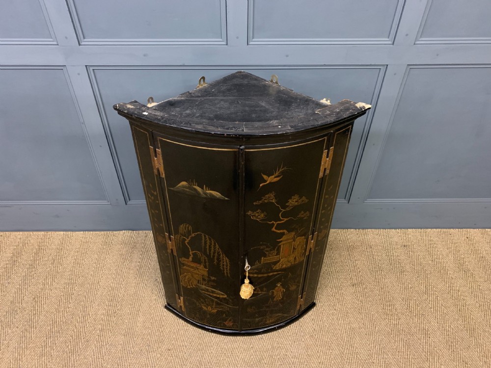 19th Century Chinoiserie Corner Cupboard View II