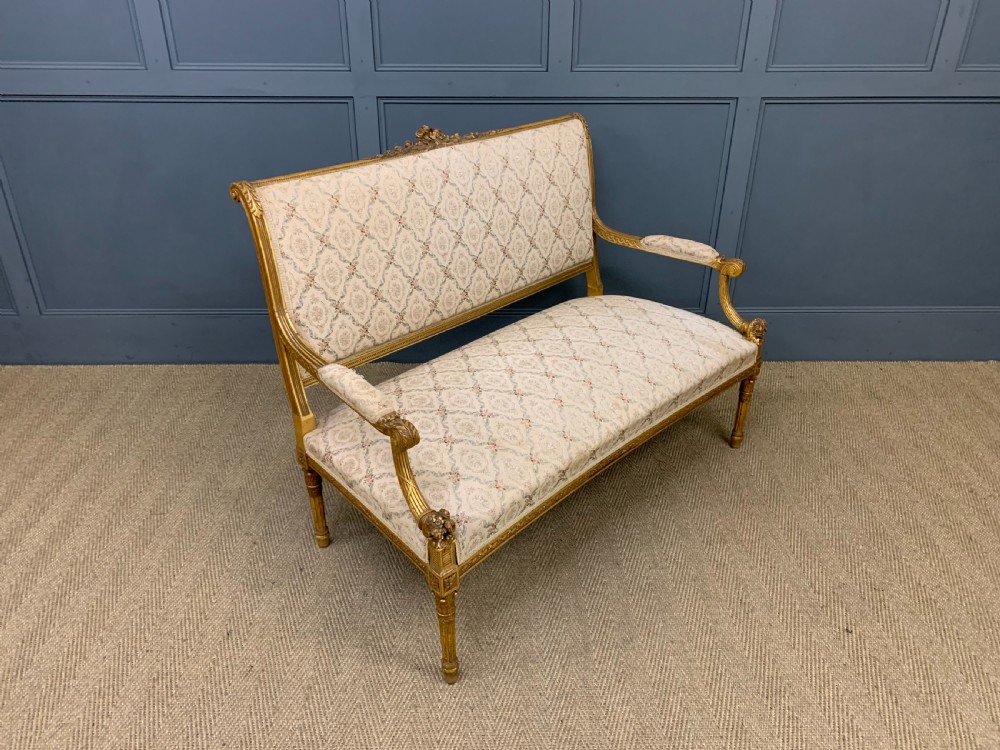 19th Century French Giltwood Settee View IV