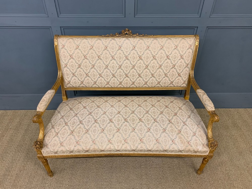 19th Century French Giltwood Settee View VI