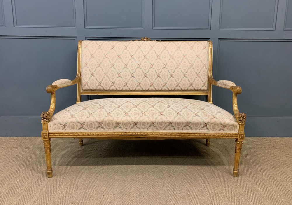 19th Century French Giltwood Settee View VII