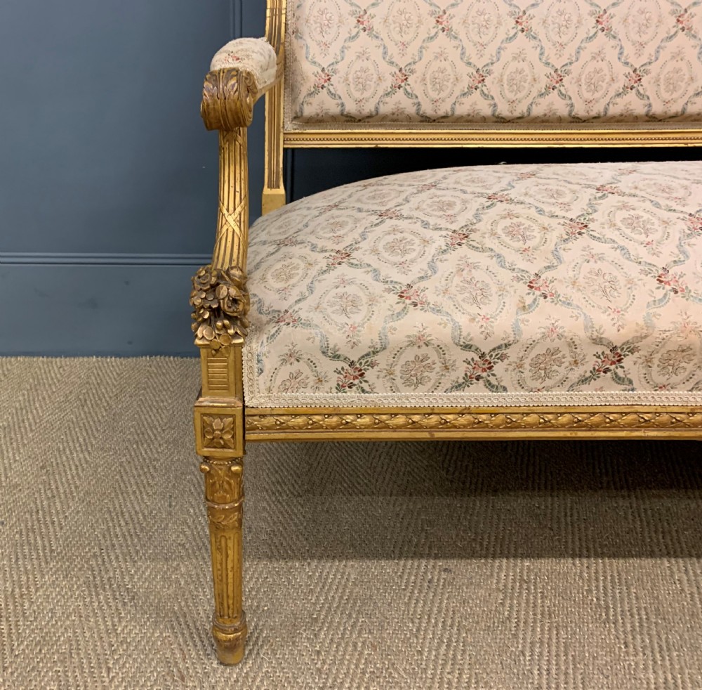 19th Century French Giltwood Settee View VIII