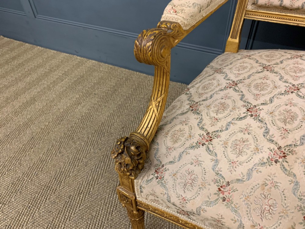19th Century French Giltwood Settee View XI