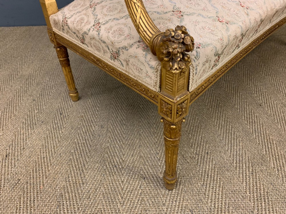 19th Century French Giltwood Settee View XII