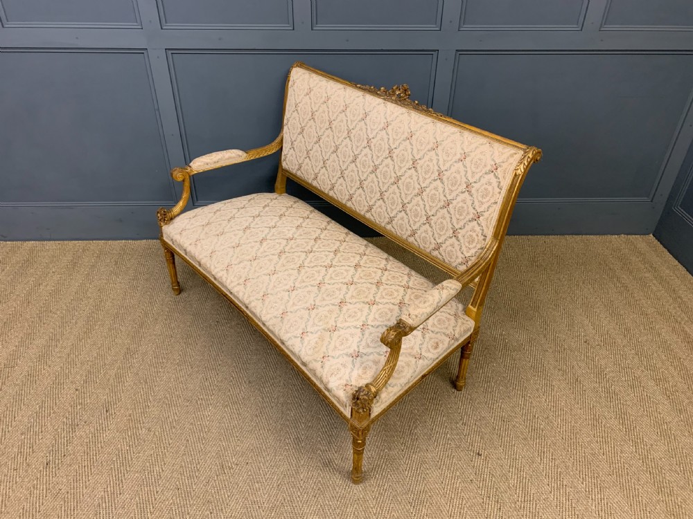 19th Century French Giltwood Settee View XV