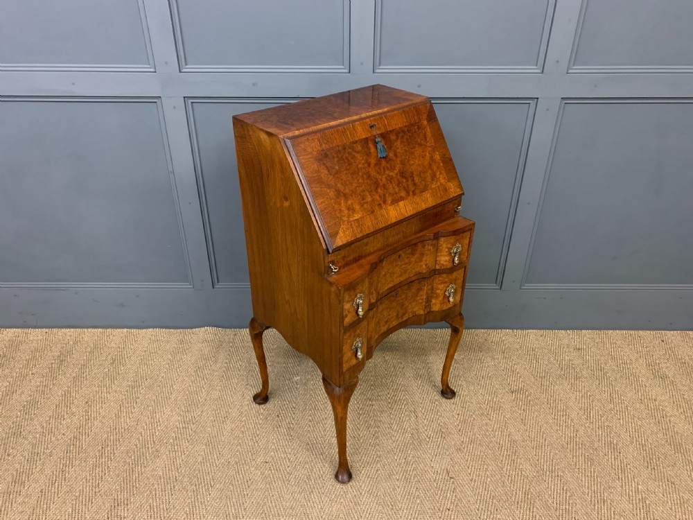 Queen Anne Style Burr Walnut Bureau