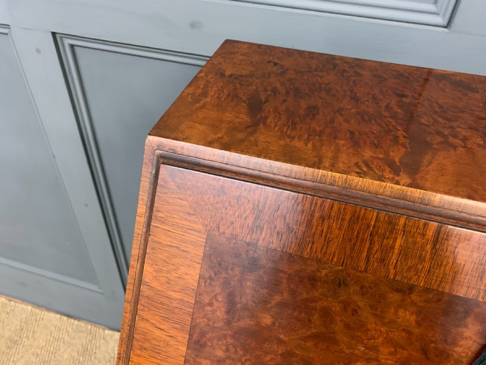 Queen Anne Style Burr Walnut Bureau View III