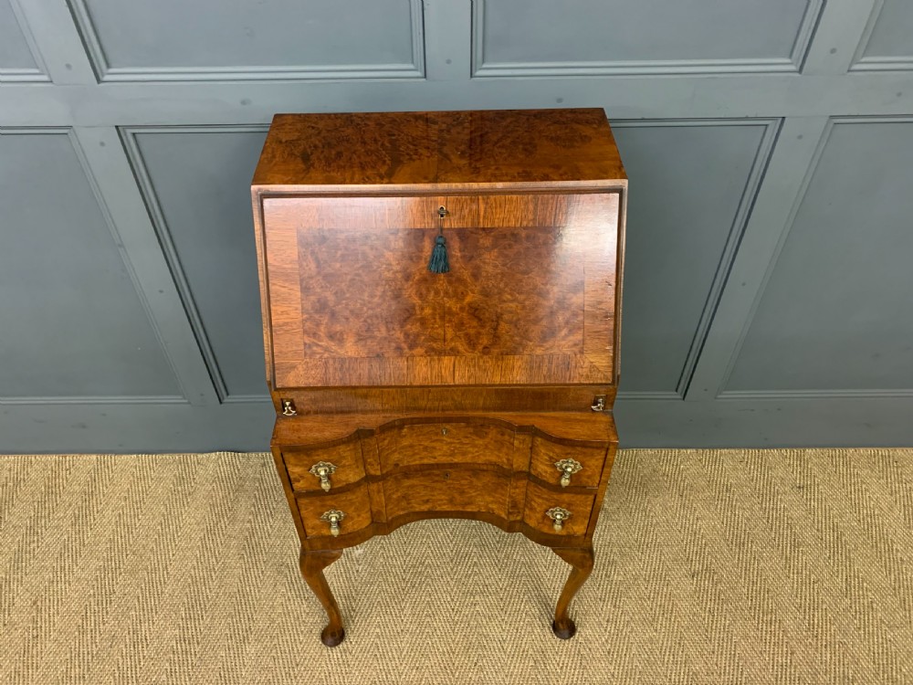Queen Anne Style Burr Walnut Bureau View VI