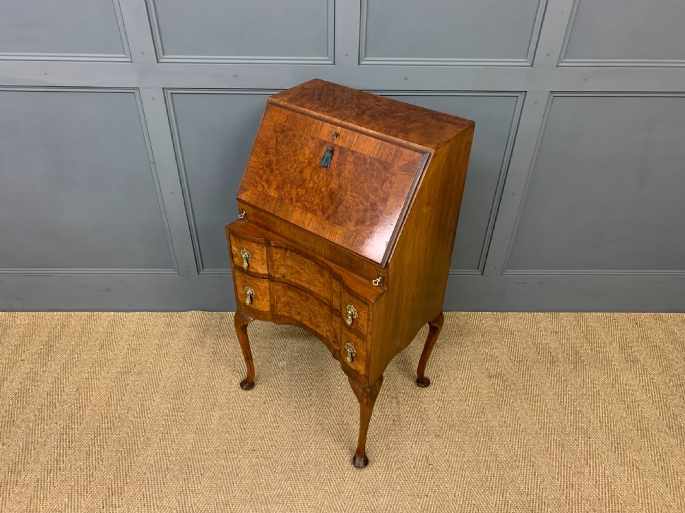 Queen Anne Style Burr Walnut Bureau View XII
