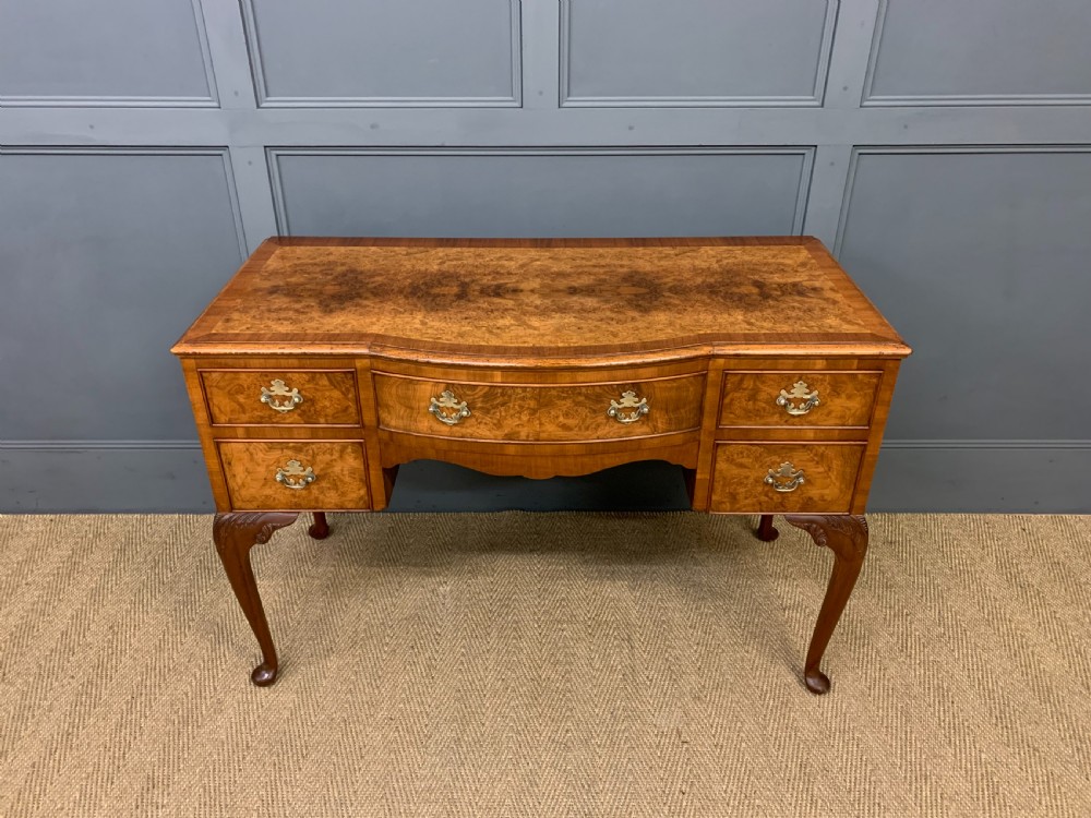 Queen Anne Style Burr Walnut Dressing Table View II