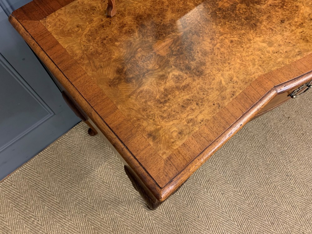 Queen Anne Style Burr Walnut Dressing Table View IV