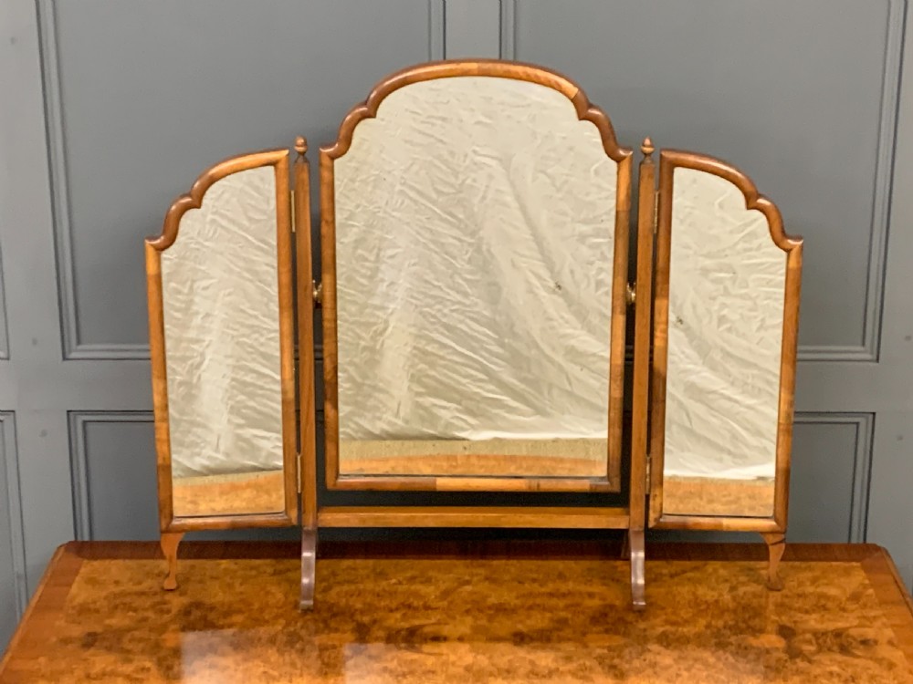 Queen Anne Style Burr Walnut Dressing Table View VI