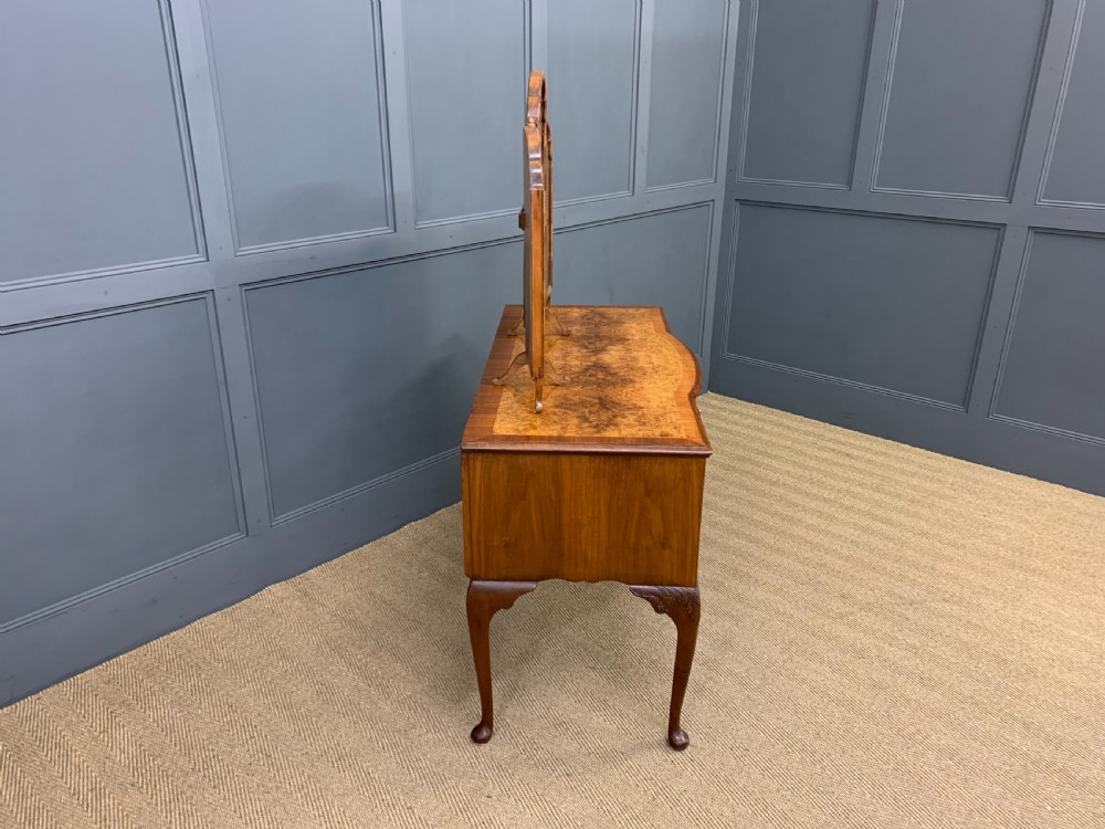 Queen Anne Style Burr Walnut Dressing Table View X