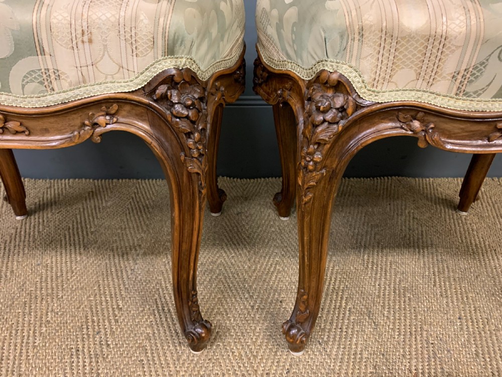 Pair of French Walnut Stools View III