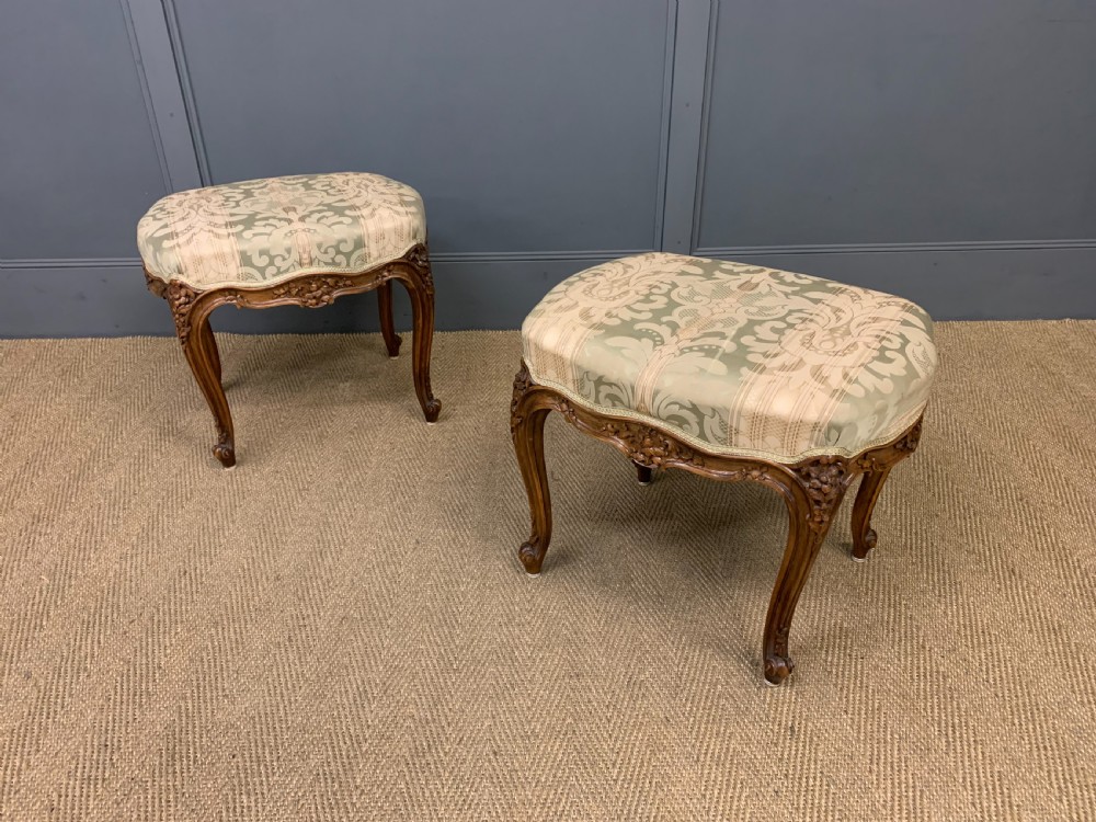 Pair of French Walnut Stools View VI