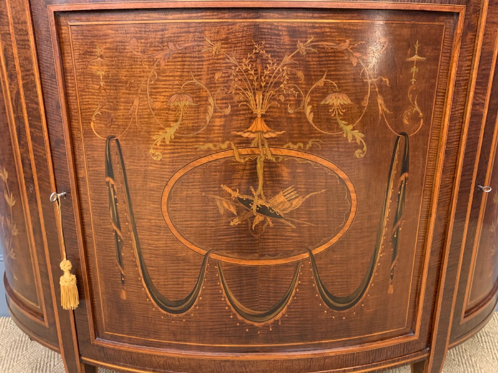 Inlaid Mahogany Demi Lune Commode by Druce and Co. View V