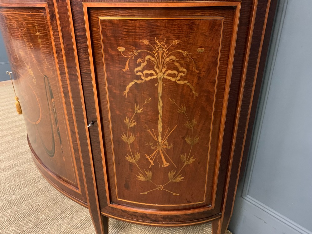 Inlaid Mahogany Demi Lune Commode by Druce and Co. View VI