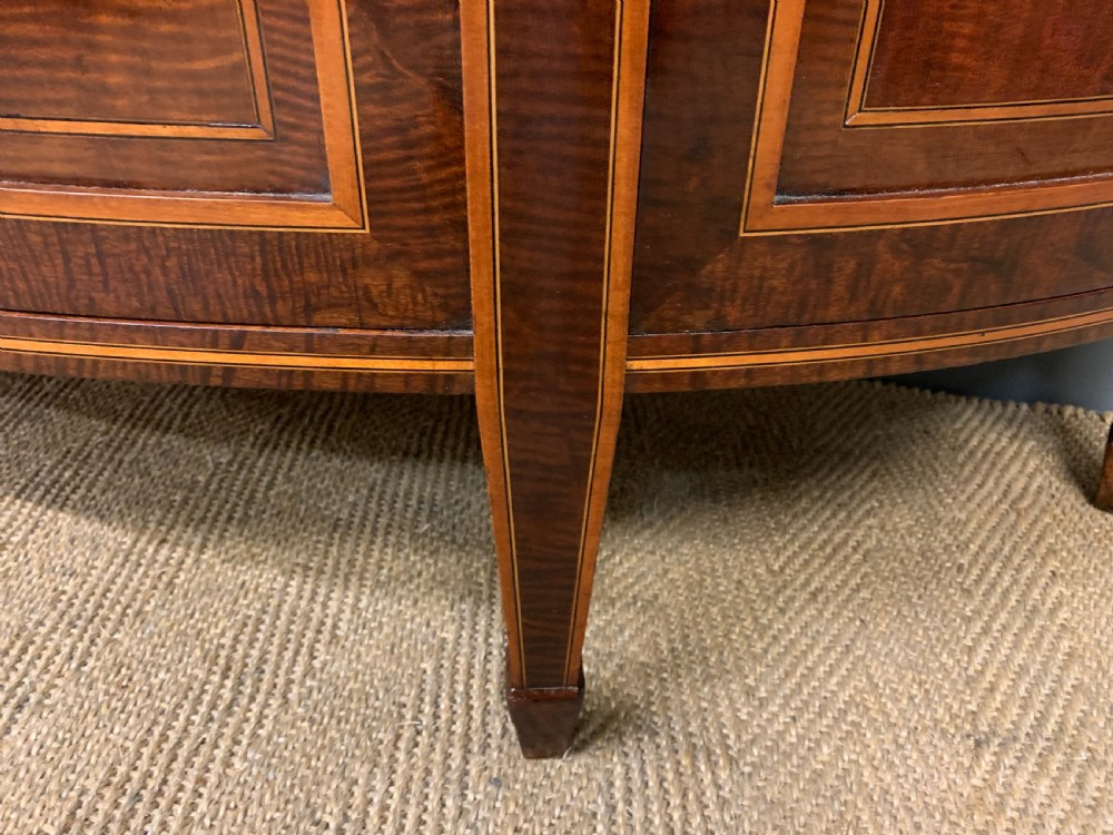 Inlaid Mahogany Demi Lune Commode by Druce and Co. View VII