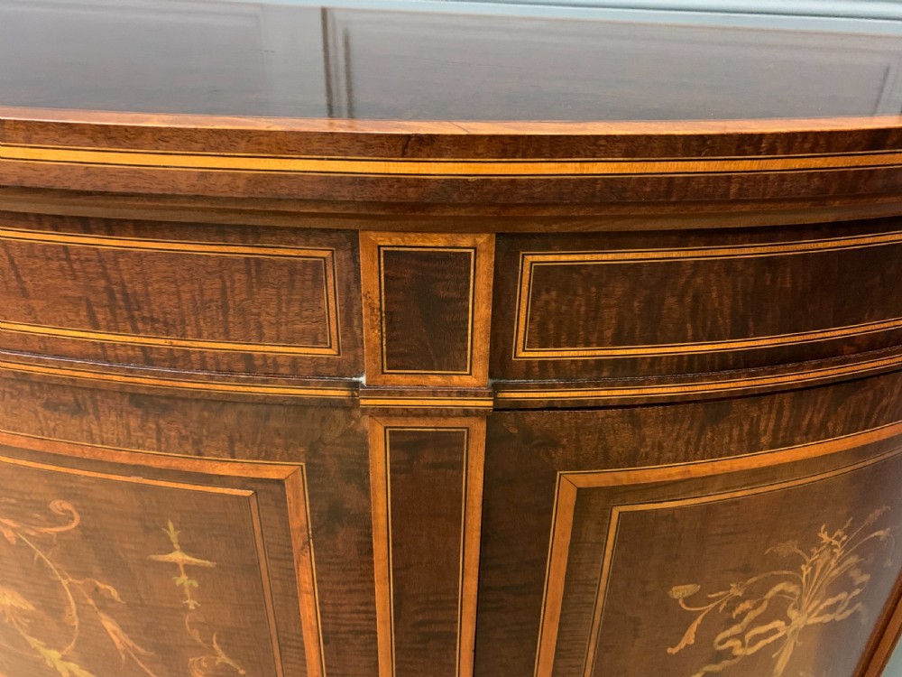 Inlaid Mahogany Demi Lune Commode by Druce and Co. View IX