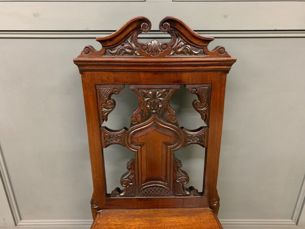 Pair of Victorian Walnut Hall Chairs View V