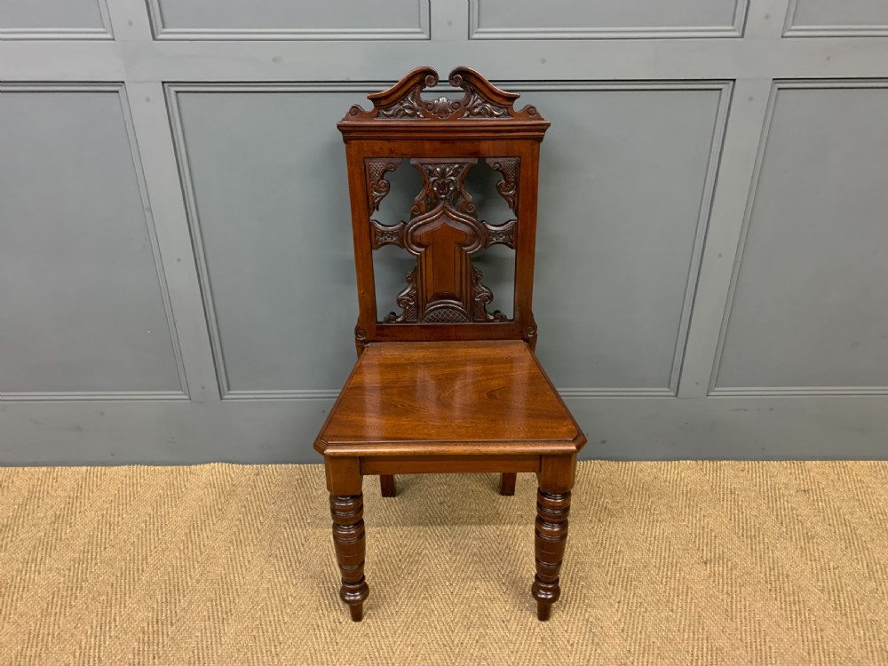 Pair of Victorian Walnut Hall Chairs View VIII