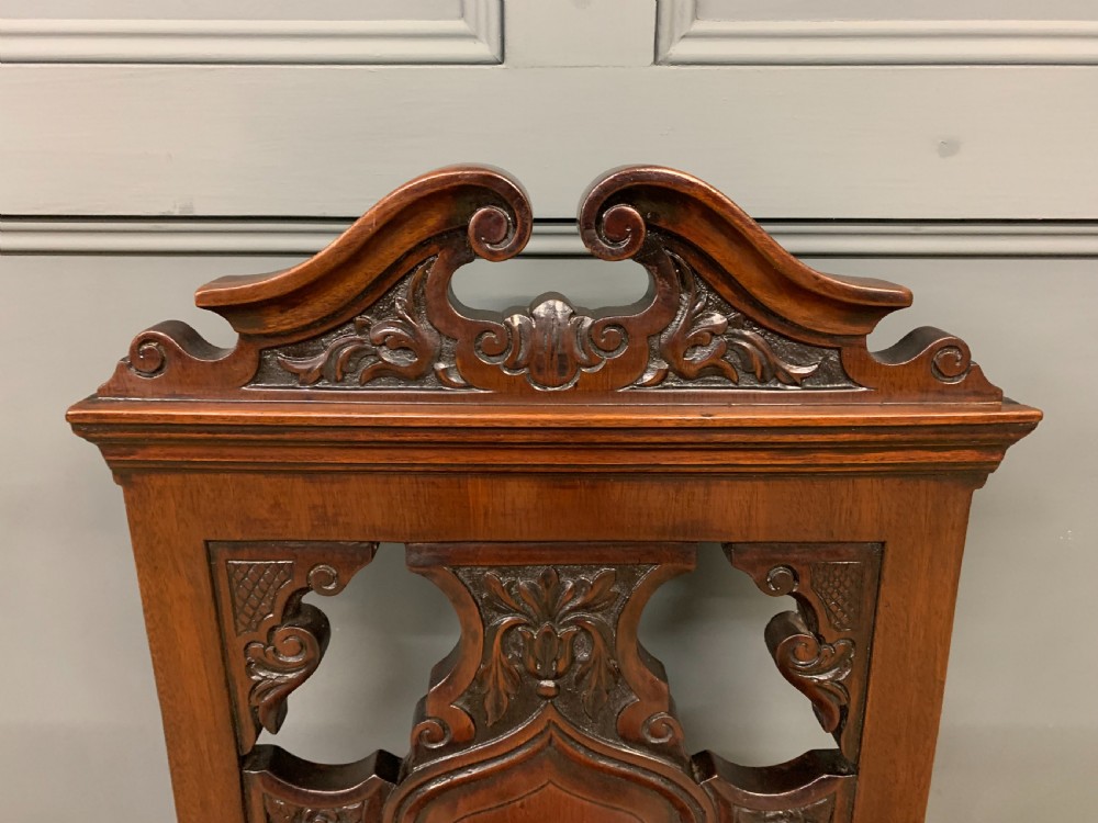 Pair of Victorian Walnut Hall Chairs View X