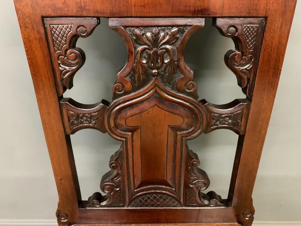 Pair of Victorian Walnut Hall Chairs View XI