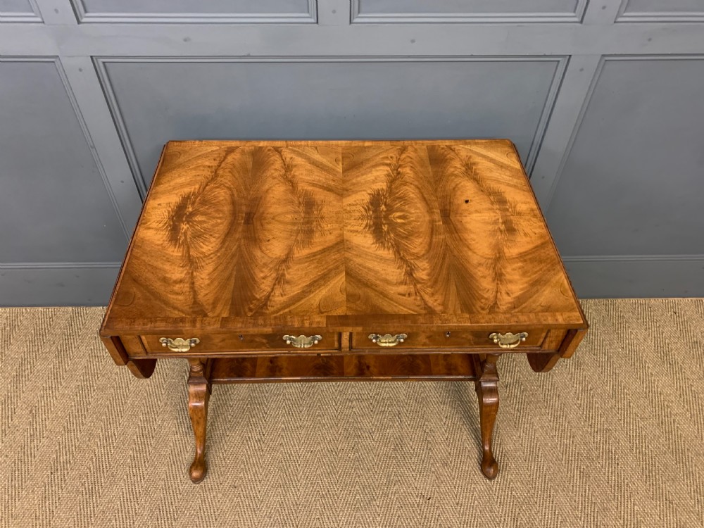 Burr Walnut Sofa Table View VII