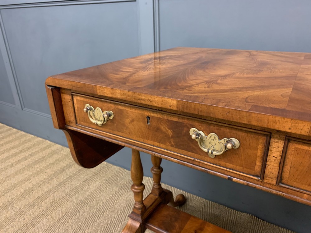 Burr Walnut Sofa Table View IX