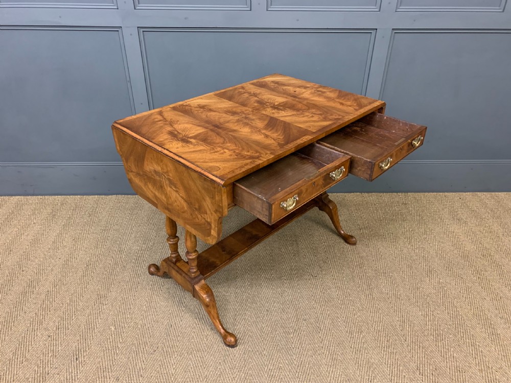 Burr Walnut Sofa Table View XII