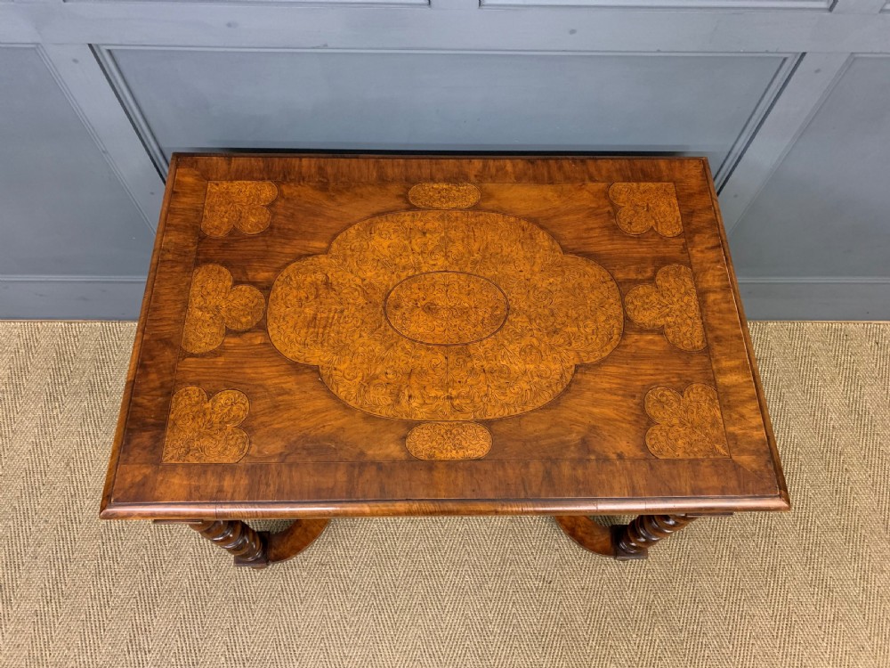 William and Mary Style Burr Walnut Table View III