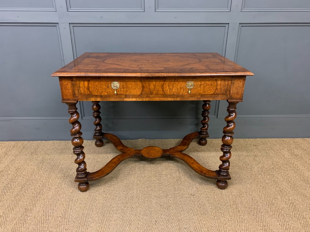 William and Mary Style Burr Walnut Table View IX
