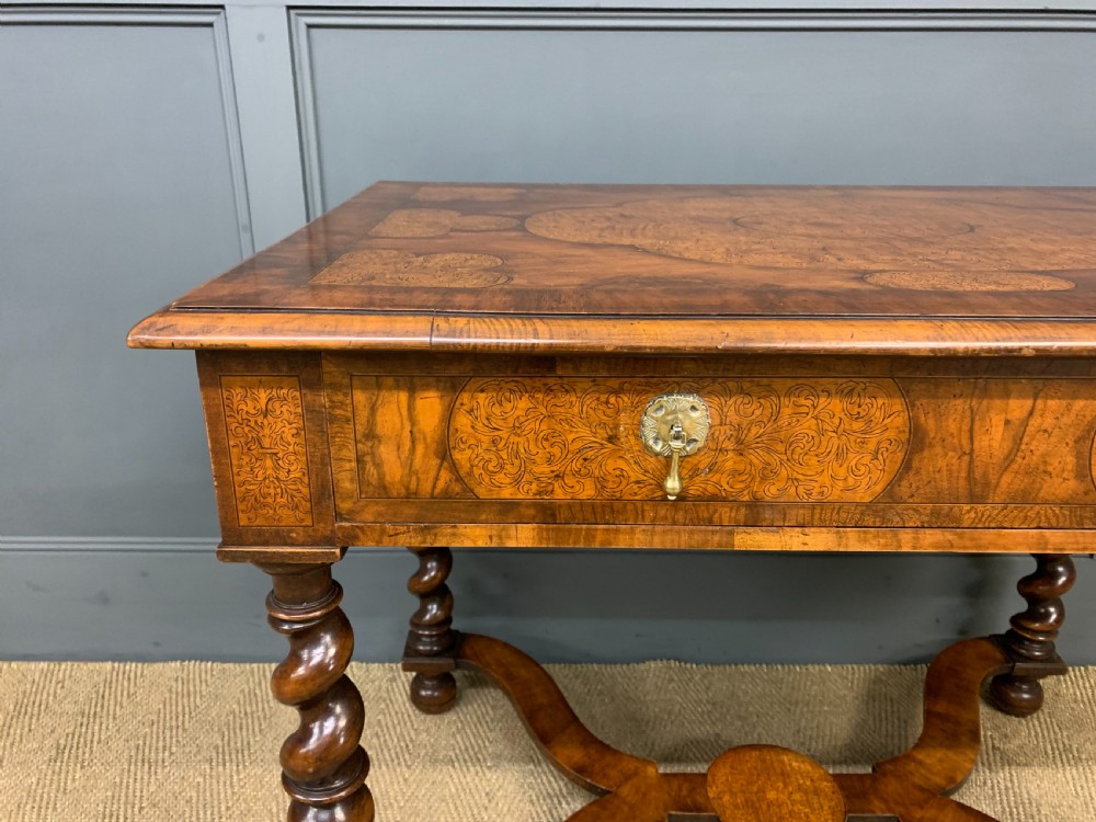 William and Mary Style Burr Walnut Table View X