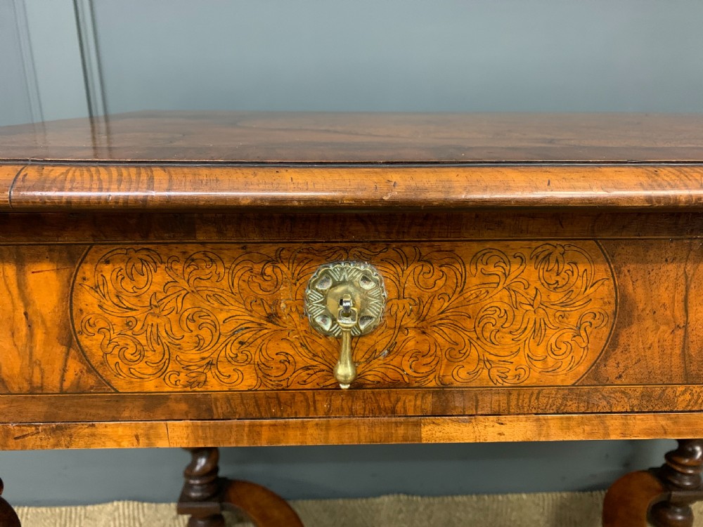William and Mary Style Burr Walnut Table View XI