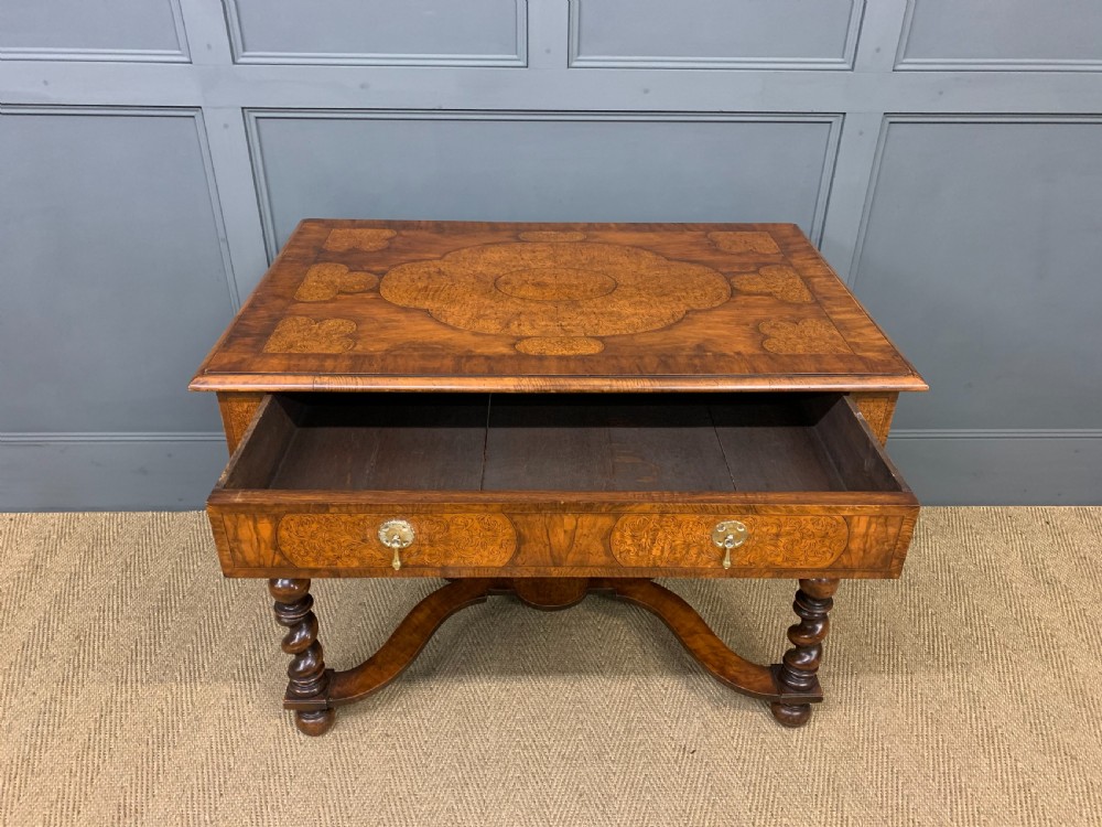 William and Mary Style Burr Walnut Table View XIII