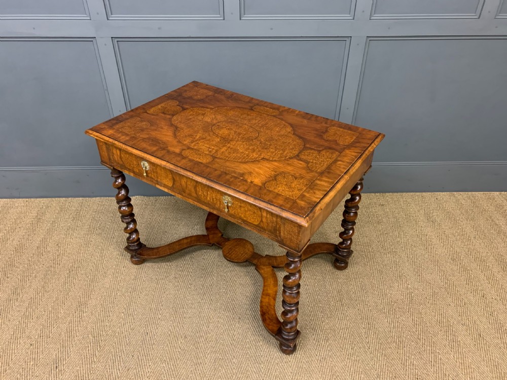 William and Mary Style Burr Walnut Table View XVI