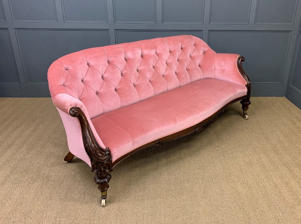 Large Victorian Carved Rosewood Settee View III